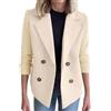 NZYIHAO Blazer, cappotto invernale da donna, elegante, caldo, cappotto di lana con bottoni, classico, vintage, risvolti, slim fit, trench con tasche, cappotto corto, beige., L