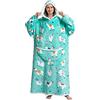 LATH.PIN Felpa Coperta con Cappuccio Unisex Coperta Indossabile da Divano Wearable Blanket Sweatershirt Plaid Caldo con Maniche Tasca Oversize Taglie Forti