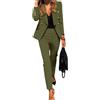 HEONSATI Completo Donna Elegante Autunnale Tailleur da Lavoro Manica Lunga Eleganti Set da Cerimonia Casual Oversize Completo Ufficio Giacca E Pantalone Complete Due Pezzi Taglie Forti per Sera Party