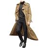LZPCarra Uomo Giacca per le mezze stagioni Primavera Estate - Trench Uomo Lungo Cappotto Autunno Trench a Due Righe Elegante Cappotto Invernale Slim Fit Giacca Business Giubbotto Lungo Antivento