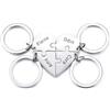 INBLUE Set di Portachiavi in Acciaio Inox Personalizzato 2-5 Nomi Cuore Puzzle Pezzi Portachiavi Nome Personalizzato Regali Portachiavi per Donne