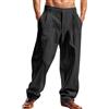 Generisch Pantaloni da uomo baggy a righe, pantaloni casual dritti, elegante pantalone da uomo, pantaloni business sottili a rapida asciugatura con abbottonatura, smoking da uomo, pantaloni da abito larghi con