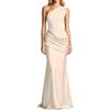 Generico Vestito Donna Eleganti Abito Una Spalla Senza Maniche Vestiti Lunghi Cerimonia per Feste Cocktail Matrimonio Party