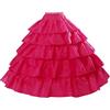 BEAUTELICATE Sottogonna Sposa Lungo per Nozze Gonna 4 Cerchio Donna per Abito Sottoveste Abito da Sera con 5 Strati Balze Gonna Rockabilly Hallowen Matrimonio Carnevale