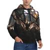 GFXEDSAH Felpa essenziale da uomo con stampa di pipistrelli di Halloween, pullover con tasca a marsupio, per primavera, autunno e inverno