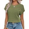 Chicrise T-Shirt Donna Maniche a Pipistrello Crochet Magliette Elegante Pizzo Top Moda Leggero Verde Medio 38-40