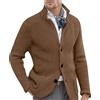 Generico Giacca Cardigan Lavorata a Maglia con Colletto alla Coreana Sottile Autunno e Inverno da Uomo Ampia e alla Moda Invernale Elegante Maglioncino Pesante Caldo a Maniche Lunghe Vintage Cappotto