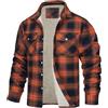 Vhersily Uomo Camicia Termica in Pile Camicie di Flanella Camicia da Boscaiolo Casual Giacca Moda Comodo Classico Tinta Unita Morbido Mezza Stagione Piumini Invernale Antivento per MTB Golf Lavoro