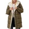 Generic Cappotto Parka da Donna Impermeabile - Giacche in Pile da Donna con Cerniera Completa e Cappuccio Colore Solido, Giacca Invernale da Donna Plus Size a Maniche Lunghe, Cappotti Imbottiti Lunghi per