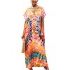 L-Peach Donna Abito Lungo Boho Copribikini Loungewear Oversize Kaftan Maxi Abito da Spiaggia Copricostume