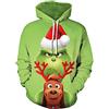 Baruler Halloween Natale Green Fur Monster Grinch 3D Maglione Stampa Digitale Felpa Con Cappuccio
