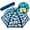 HECKBO Ombrello per bambini Monster Truck Magic per bambini e bambine - cambia colore quando piove - ombrello tascabile - sta in ogni zaino - a prova di tempesta - regali per l'iscrizione a scuola