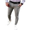 Onsoyours Pantaloni a Quadri da Uomo Pantaloni Casual Estivi alla Moda Pantaloni Uomo Pantaloni da Lavoro Slim Fit con Tasche Pantaloni a Quadretti Eleganti A GrigioChiaro XL