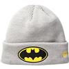 New Era Berretto da uomo Batman, grigio mélange, lavorato a maglia, Grigio mélange, Taglia unica