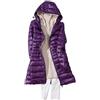 ORANDESIGNE Piumino Leggero Donna con Cappuccio Puffer Jacket Leggeri Giacca Cappotto Lungo Giubbino Down Jacket Piumino Leggero Caldo Giacche Trapuntato Slim Piumini Invernale B Viola XL