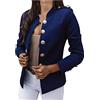 HHMY Sweatblazer - Giacca da donna elegante, con bottoni, stile militare, casual, con colletto alto, per il tempo libero, per lavoro, ufficio, giacche slim fit, blazer, taglia M - 3XL