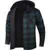 Oanviso Giacca Camicia Imbottita Uomo Mezza Stagione con Cappuccio Giacche Invernale A Quadri Camice da Boscaiolo Regular Fit Camicione Giubbotto