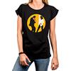 MAKAYA Magliette Danza Donna - Mia & Vincent Pulp Dance - T-Shirt Manica Corta Cotone Nero XS