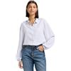 Lee Blouse with Tie Front, Pinstripe in calcestruzzo, M