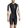 YAOTT Costume Intero da Uomo Boyleg Costume da Bagno a Maniche Corte Asciugatura Rapida Tuta da Surf Canottiera Body Costumi da Bagno da Allenamento Pantaloncini da Boxer da Bagno Nero L