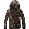 Uugood Giacca Softshell da uomo in pile tattico invernale caldo Combat con cappuccio Giacca militare Cappotto