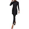 shownicer Costume da Bagno Musulmano Donna Manica Lunga Burkini + Pantaloni da Nuoto Islamico 2 Pezzi Costume da Bagno Copertura Completa Modesto Swimsuit Beachwear B Nero S