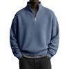 generic Maglione da uomo con zip a tre quarti, a maniche lunghe, in maglia leggera, polo a collo alto, casual, con zip, in stile casual, Marina Militare, S