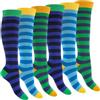 Footstar Calze al ginocchio da donna a righe (6 paia)