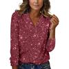 Generisch Maglioncino da donna, elegante top glitterato, top con brillantini, top Rave Party Camicetta girocollo e tuniche con paillettes
