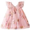 DivingBirds Vestito da bambina con farfalla in tulle senza maniche estate matrimonio compleanno festa festa fiori abiti per ragazze 6 mesi-5 anni