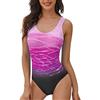 heekpek Costumi da Bagno Donna Sexy Tinta Unita Monokini Costume Trikini Gradient Sportivo Bikini Brasiliana Push up Un Pezzo Costumi Interi con Tracolla Incrociata, Viola, M