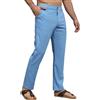 Suwangi Pantaloni Lino Uomo Pantaloni Casual Lunghi Lino Pantalone da Spiaggia Estivi Vacanza Calzoni Yoga Elastica con Tasche
