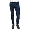 Evoga Jeans Uomo Sartoriale Blu Scuro Slim Fit Casual 100% Made in Italy