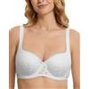 Adisno Reggiseno Dirndl, Reggiseno Dirndl Push-up con Coppe Semi-Piene in Pizzo Sexy Non Imbottite, Bianco (IT, Taglia della Coppa & Taglia della Fascia, D, 2, Bianco)