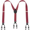 Lafayon Bretelle Uomo 6 Clips Y-Back Larghezza 3,5 cm Elastiche Regolabili con Clips Resistenti in Metallo e Confezione Regalo