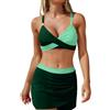 Generic Bikini No Segno Abbronzatura Costume 2 Pezzi Donna Set Bikini da Donna, Costume da Bagno Due Pezzi, Vita Alta, Scollo A V, Spalline Sottili Regolabili sul Costumi Bagno Mestruali Donna Curvy