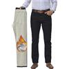 Fakanhui Jeans da uomo foderati in pile, invernali, termici, foderati, in flanella, per lavoro, casual, da lavoro, Nero Formale, S