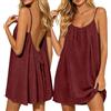 Generico Vestito Lungo da Spiaggia Donna Realizzato in Lino Traspirante con Taglio Ampio sotto Il Ginocchio per Vacanze Estive Gite all Aperto E Incontri Casual