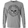 Harley-Davidson Men's Shirt, Willie G Skull Long Sleeve Tee, Gray 30296651