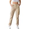 Onsoyours Harem Cargo Pantaloni Larghi alla Caviglia Elasticizzati Tasconi Elastico Vita Alta Leggeri Pantalone con Tasche Laterali Lavoro Jogging Pants Sportivi Casual