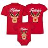 Puzzletee Magliette e Body Neonato uso quotidiano Rosso Natale Famiglia Nomi Personalizzabili Padre Madre Bimbo Bimba Set Rosso 3 Christmas