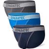 Separatec Slip Uomo Misto Cotone Modal High-Cut Mutande Doppia Tasca Brevettata Intimo Briefs Elastici Traspiranti Morbidi Sexy Bikini Motivo Stampato Set da 3 XL