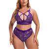Aranmei Set di Lingerie Taglia Grande per Donne Reggiseno in Pizzo e Mutandine Set di Reggiseno Sexy Bralette, 3XL