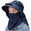 Youding Cappello Solare con Ventola | Visiera Larga Protezione UV, para Nuca Rimovibile e Traspirante | Cappelli da Sole Donna con Paracollo Rimovibile e Copri Viso | per Uomo e Donna, Giardinaggio,