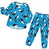 HMZXZ Set pigiama per bambini, con motivo a balena, blu, a maniche lunghe, in pizzo, per ragazzi e ragazze, multicolore, 5 anni