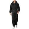 Fulidngzg Pigiama Intero Donna Uomo Invernale in Pile Calda con Zip Pigiami Coppia Animali Comodo Simpatico Elegante per Casa Natale Carnevale,Nero,XL