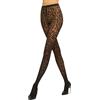 Wolford, Collant Leo, 20 denari, Nero Nero, motivo animalier, vedo non vedo (XS)