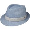 LIERYS Payato New Denim Cappello Trilby Screziato Multicolore con Fascia Tessuto Prodotto in Italia Unisex Tutto l Anno