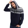 Leif Nelson - Maglione norvegese da uomo. con cappuccio, Blu, M