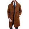 KHIRVWL Trench Coat da Uomo, 100% Lana, Cashmere, con Risvolto Tacca, Lunghezza Media, Sottile, Autunno Inverno, Cardigan con Cintura E Tasche Cappotto Uomo Invernale Lungo Lana